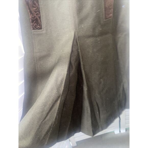 Christa-Moden Women's A Line Midi Full Brown Skirt 27” Waist Austria 100% Wool - Picture 3 of 8
